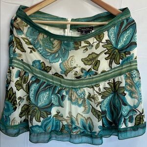 My Michelle Green and Blue Floral mini skirt